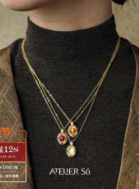 金枫露白水晶锁骨链项链