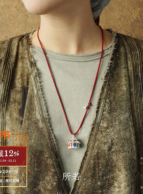 SERENESS所若 牧歌集蒙古包长项链 原创设计毛衣链度假质感 默叙