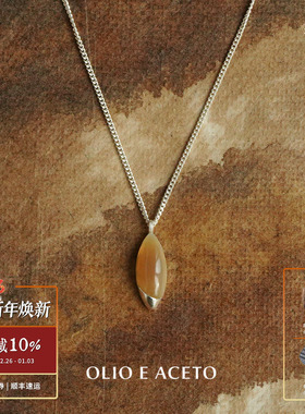 OLIOEACETO纯银牛角榛果项链