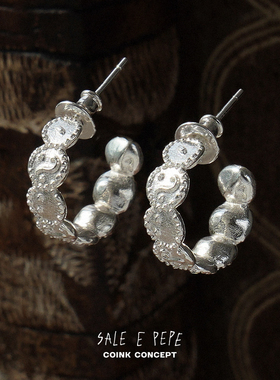 SALE E PEPE 纯银表情耳环 925银原创小众设计师气质造型感耳饰
