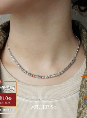 ATELIERSO倪索 网球克拉项链 原创设计气质高级感锁骨链 默叙