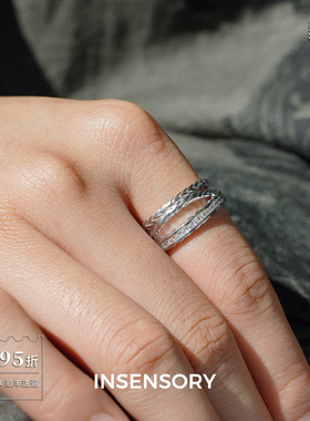 INSENSORY轨息多层纯银戒指