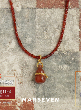 MARSEVEN红色绳结葫芦长项链