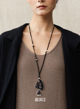 QIQI器契足迹纯银组合吊坠项链