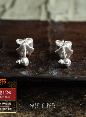 SALE E PEPE 纯银葫芦耳钉 原创小众设计师复古耳环耳骨钉 默叙