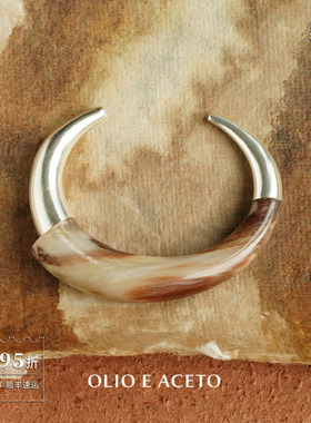 OLIOEACETO纯银牛角智慧手镯