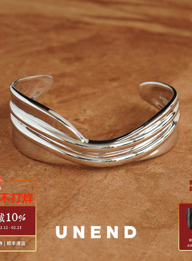 UNEND 海韵纯银实心Oceanus手镯 小众原创设计师简约气质高级时尚