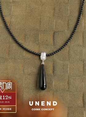 UNEND止续 纯银水滴Dark Echo项链 设计师银饰复古高级原创 默叙