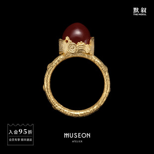 MUSEON ATELIER 动物尖顶戒指 原创设计师金色 默叙
