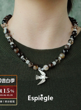 小鸟妈妈宝石编珠项链