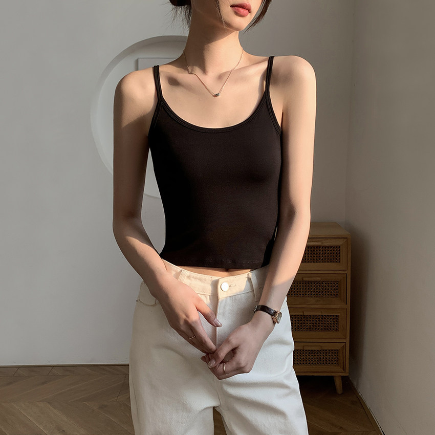 莫代尔短款小吊带背心女内搭夏2026新款黑色美背打底修身性感上衣