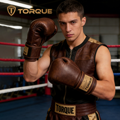 TORQUE托克 成人拳套复古棕色超纤拳击手套搏击健身散打全包手套