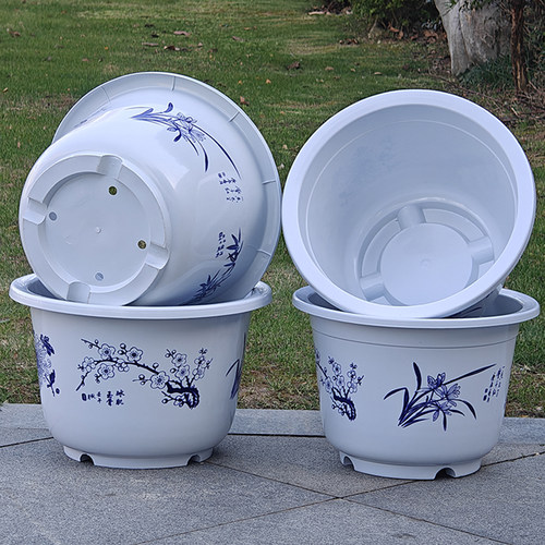 轻奢仿陶瓷加厚圆形大花盆耐晒盆