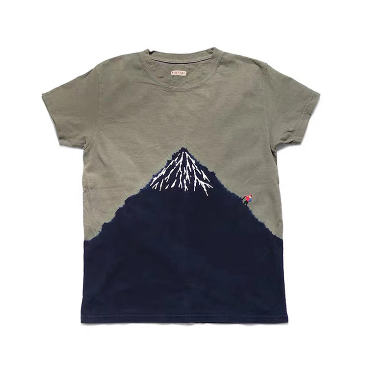 thumbnail for KAPITAL new regular and macro short-sleeved batik washed men's and women's same style Mt.Fuji print embroidered T-shirt