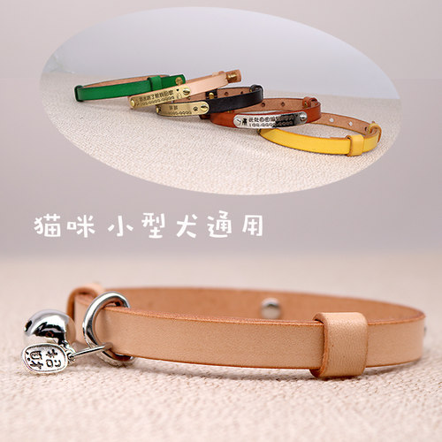 猫咪项圈调节牛皮小狗博美泰迪