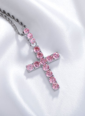 个性十字架吊坠DIY扣头欧美说唱嘻哈男女锁骨链高级感