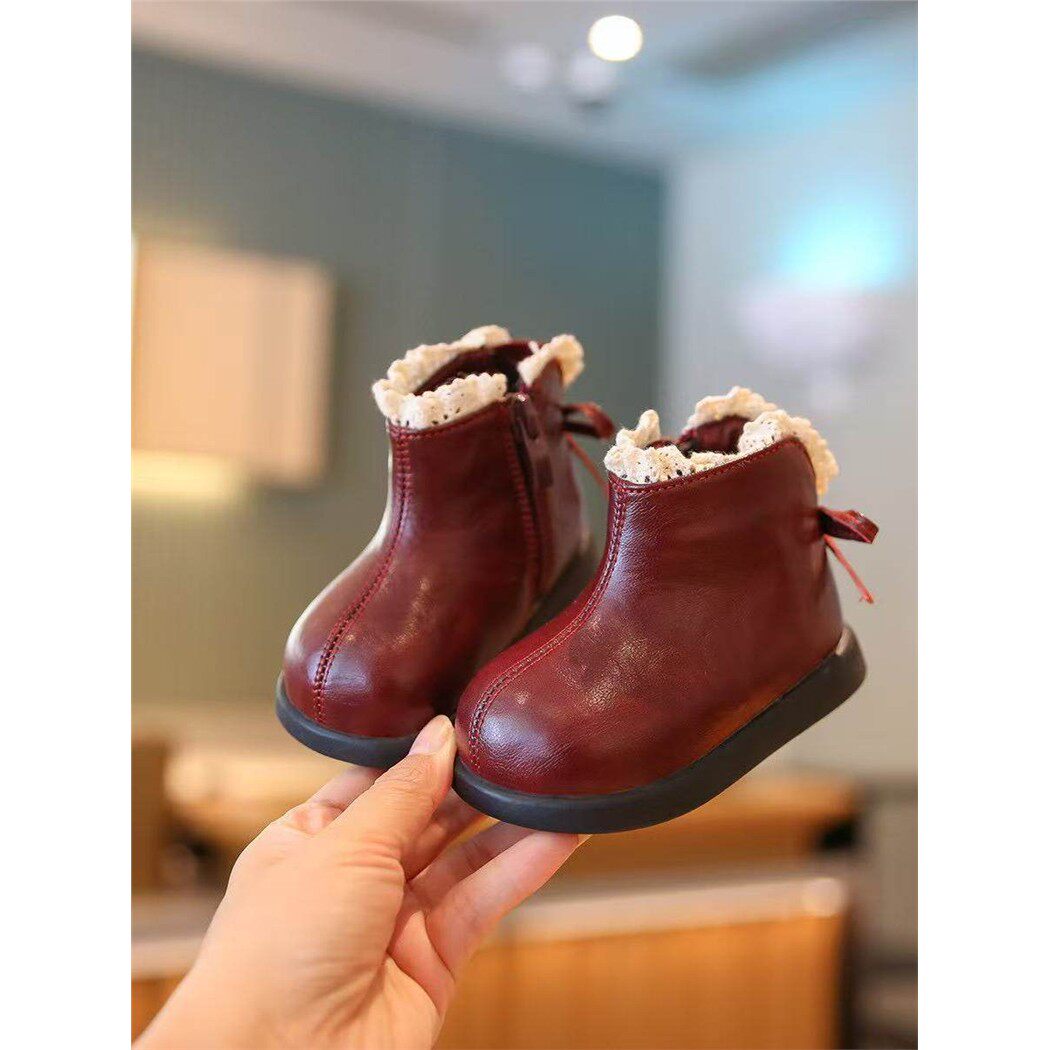 MXAG女童短靴秋冬加绒保