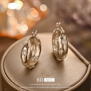 欧美气质圆圈耳钉大气高级感小众简约ins耳环女夸张时尚个性耳饰