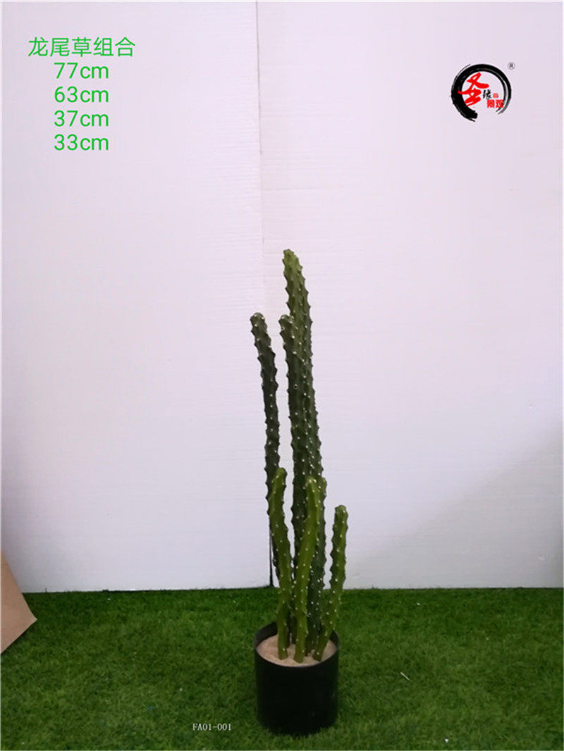 ab仿真龙尾草单根假多肉龙骨草霸王鞭长条仙人掌展厅橱窗家居摆件