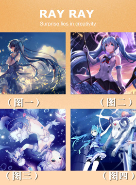 DIY数字油画蓝色长发美少女祈祷二次元动漫简单手绘填色涂色手工