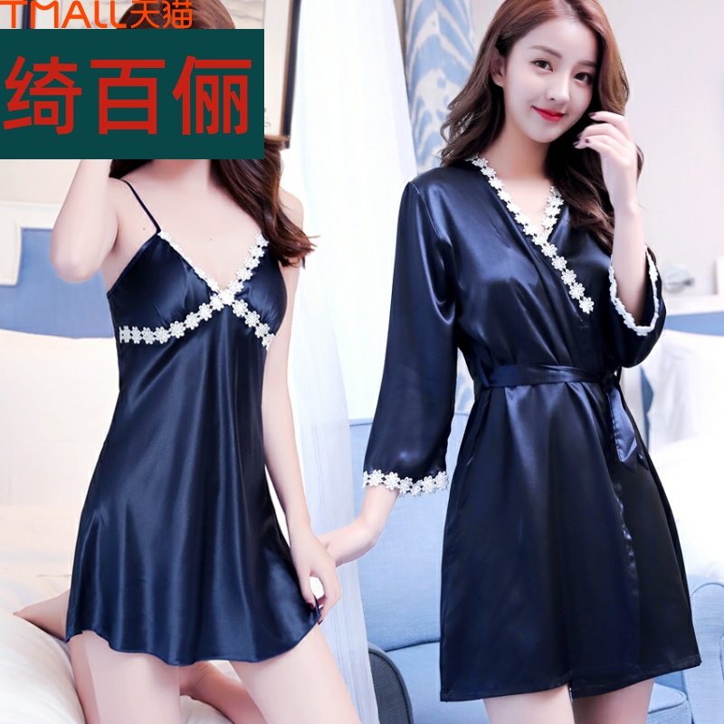 睡裙两件套纯吊带薄款女士短袖时尚火辣家居服夏季连体睡衣夏天