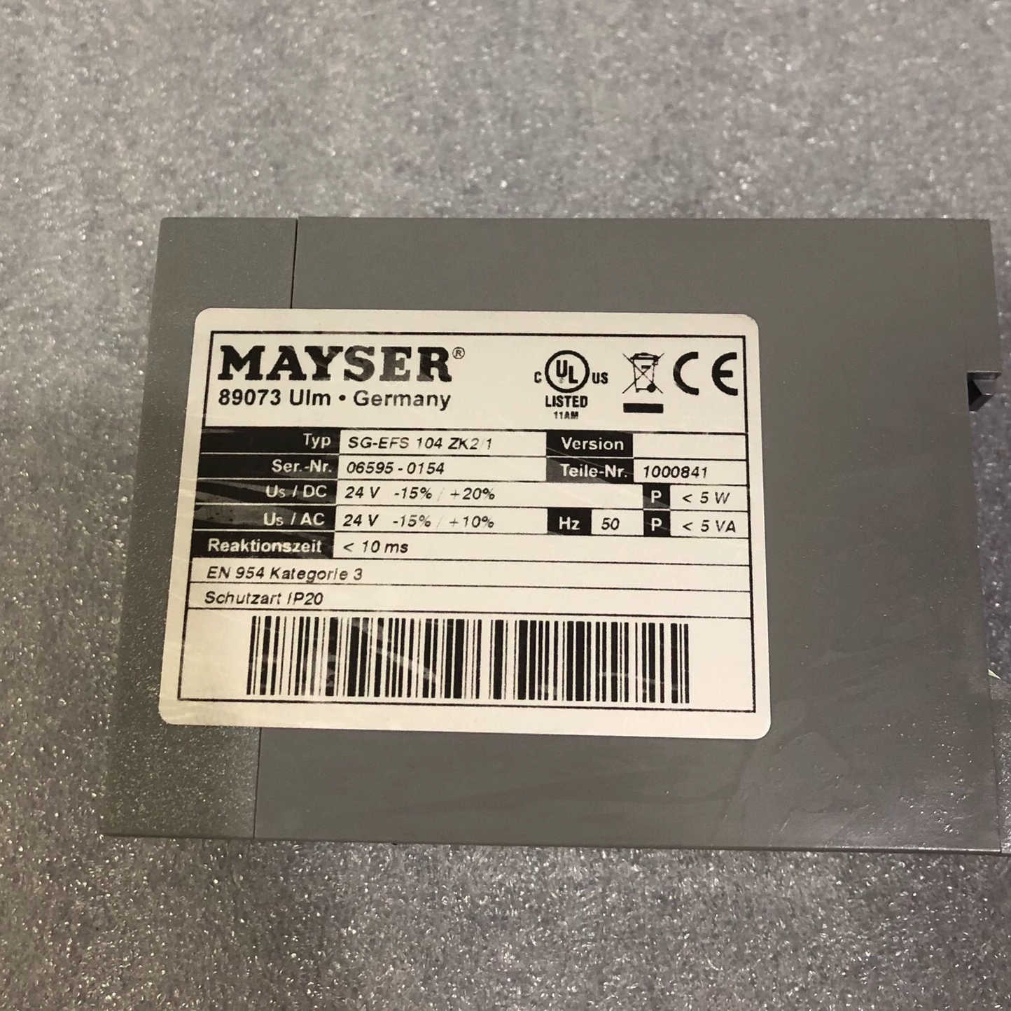 MAYSER安全继电器，SG-EFS+104+ZK2/1询价