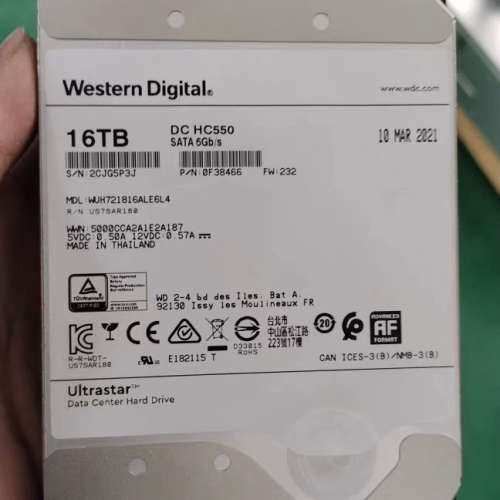 WD西数16T  HC550 WUH721816ALE6L4