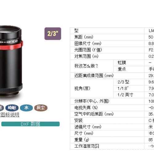 Kowa LM50JCM-WP 工业镜头抗震镜头 50mm