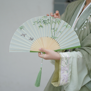 扇子女扇中国风古风折扇舞蹈扇汉服女旗袍夏天随身携带折叠小扇子