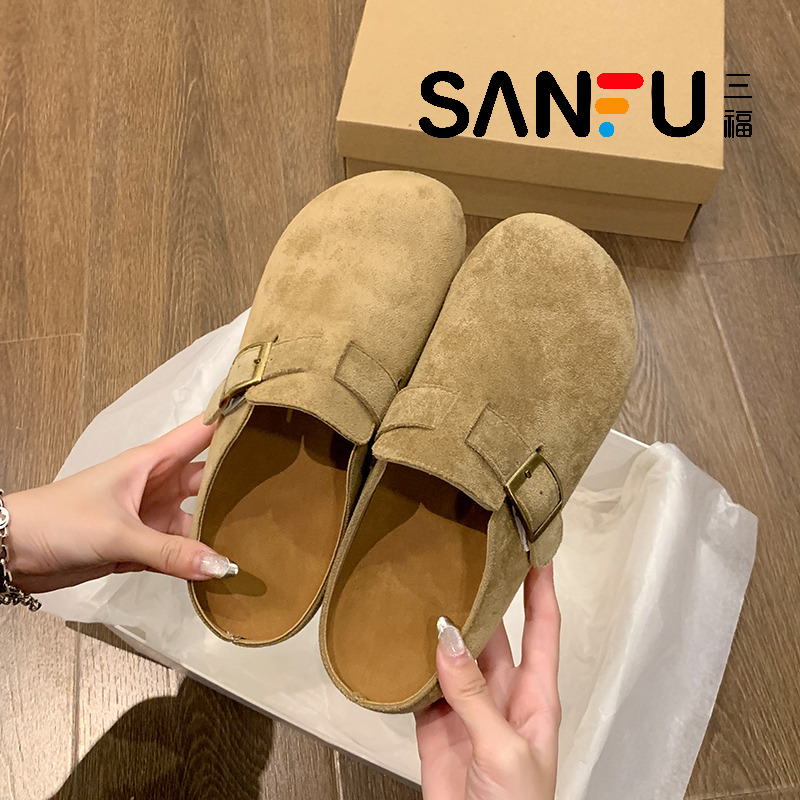 三福正品勃肯鞋女休闲百搭包头拖