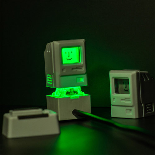 白色麦金塔创意透光个性键帽