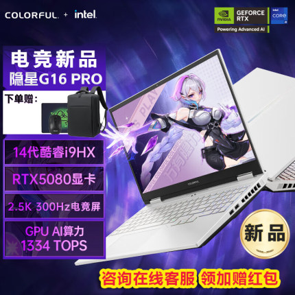 七彩虹隐星G16Pro RTX5080 5090/i9-14900HX 16游戏本笔记本电脑