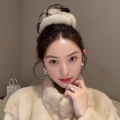 法式 丸子头超大毛绒大肠发圈高级感头绳女2026年新款 马尾扎头发绳