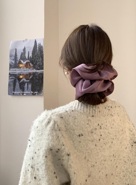 低丸子只有0次和无数次！缎面发圈气质法式大肠发圈头饰头绳简约