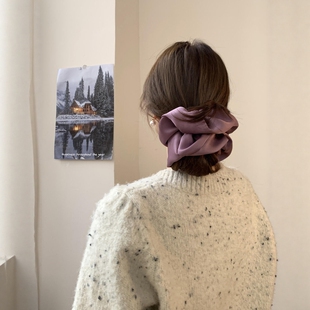 低丸子只有0次和无数次 大肠发圈头饰头绳简约 缎面发圈气质法式