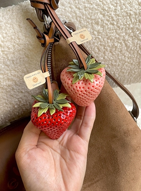 希望你小火！草莓包挂件立体大号钥匙扣包包挂饰水果造型2026新款
