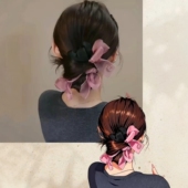 蝴蝶结发圈高弹性温柔风发饰高级感2026年新款 太有氛围感了 法式