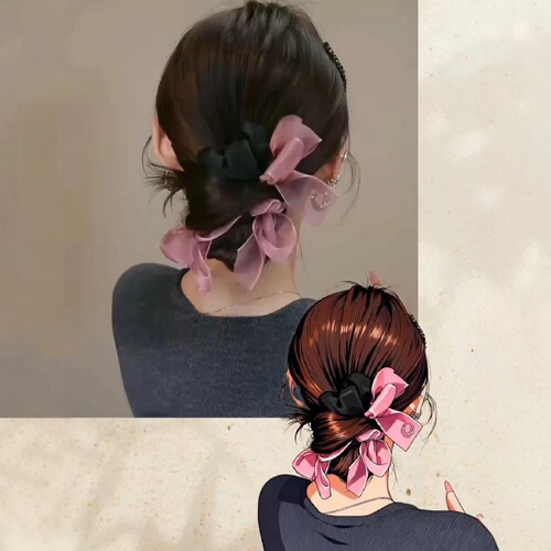 太有氛围感了！法式蝴蝶结发圈高弹性温柔风发饰高级感2026年新款