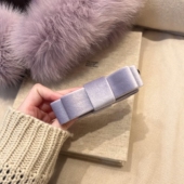 蝴蝶结高级感丝绒发夹2025年新款 淡淡香芋紫气质款 简约香蕉夹法式