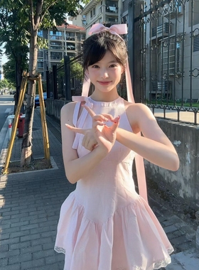 大蝴蝶结后脑勺发夹黑色飘带款白色公主风发饰发夹女2025新款高端