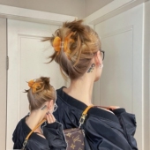 传说中‘南瓜抓夹’韩版 复古后脑勺发夹高级设计感发饰2025年新款