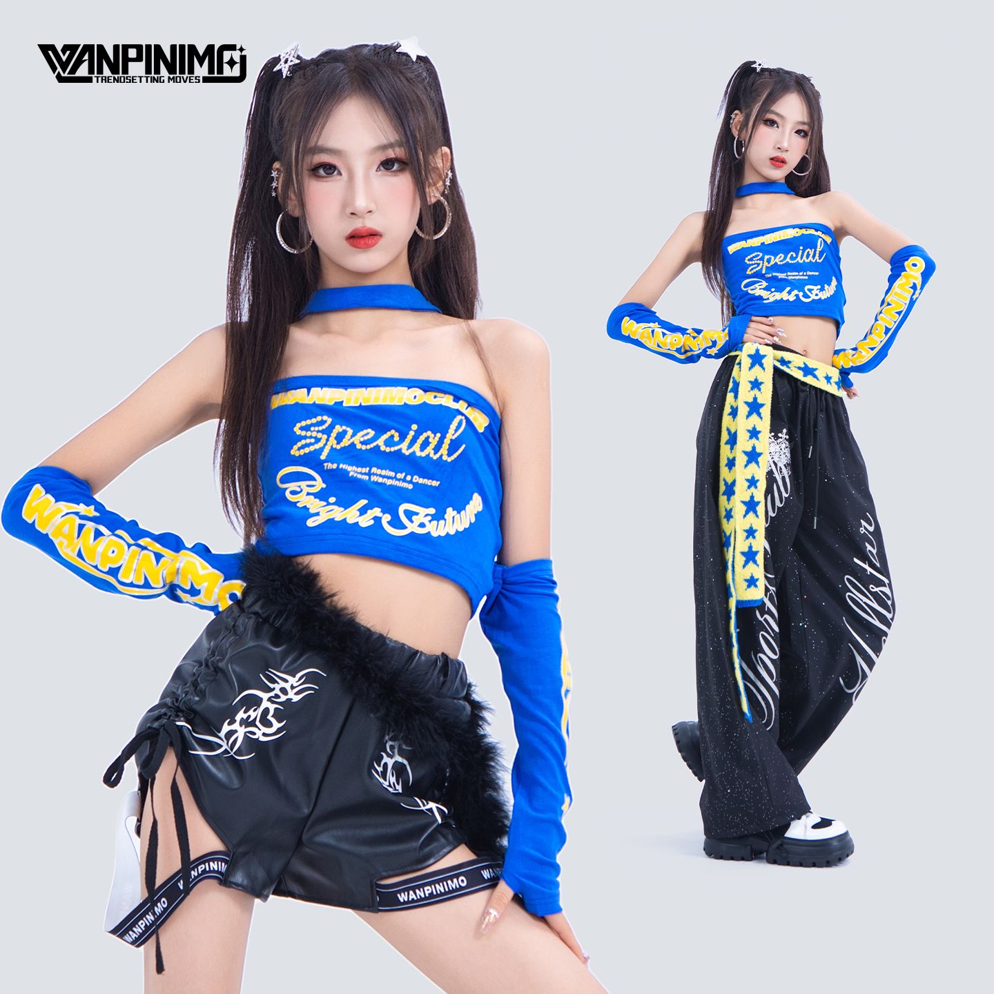 顽皮尼莫女童爵士舞女团风演出服