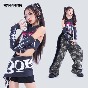 顽皮尼莫爵士舞女童服装 秋冬女团甜酷jazz街舞走秀时髦潮酷演出服