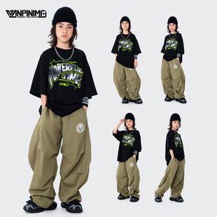 頑皮尼莫童裝 街舞兒童潮服男童少兒嘻哈hiphop寬松炸街潮牌演出服