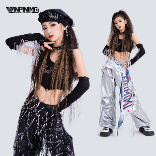 顽皮尼莫爵士舞女童服装 夏女团甜酷风jazz街舞走秀时髦潮酷演出服