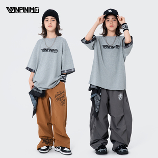 頑皮尼莫童裝 街舞兒童潮服男童嘻哈hiphop少兒寬松炸街潮牌演出服