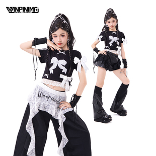 顽皮尼莫女童夏季爵士舞服装少儿潮酷街舞服儿童时髦舞台演出套装