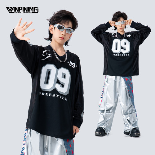 顽皮尼莫男童嘻哈街舞秋冬演出服
