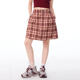LICKA GIRL红棕色复古格子短裙女夏季 学院风a字显瘦设计感半身裙