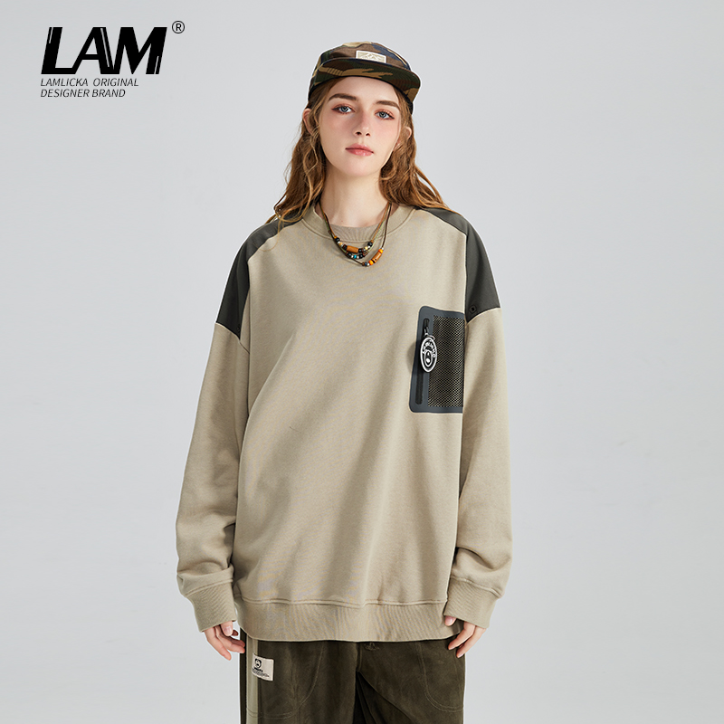LAMLICKA无性别美式街头宽松卫衣